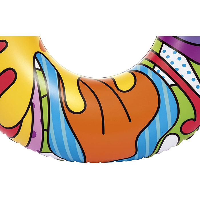 Bestway 36125-19 Inflatable Rubber Ring, Swimming Float With Pop-Art Design, Multi-Colour