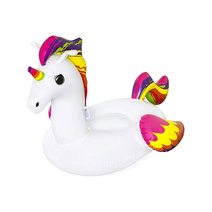 Bestway 41113 Inflatable Supersized Unicorn Ride-On, Swimming Pool Float, White, Supersize (2.33 M)