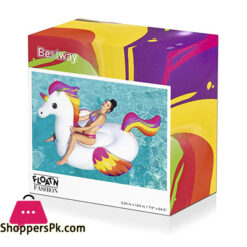 Bestway 41113 Inflatable Supersized Unicorn Ride-On, Swimming Pool Float, White, Supersize (2.33 m)