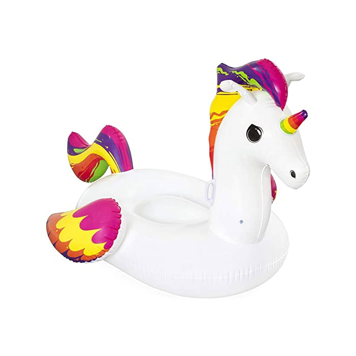Bestway 41113 Inflatable Supersized Unicorn Ride-On, Swimming Pool Float, White, Supersize (2.33 M)