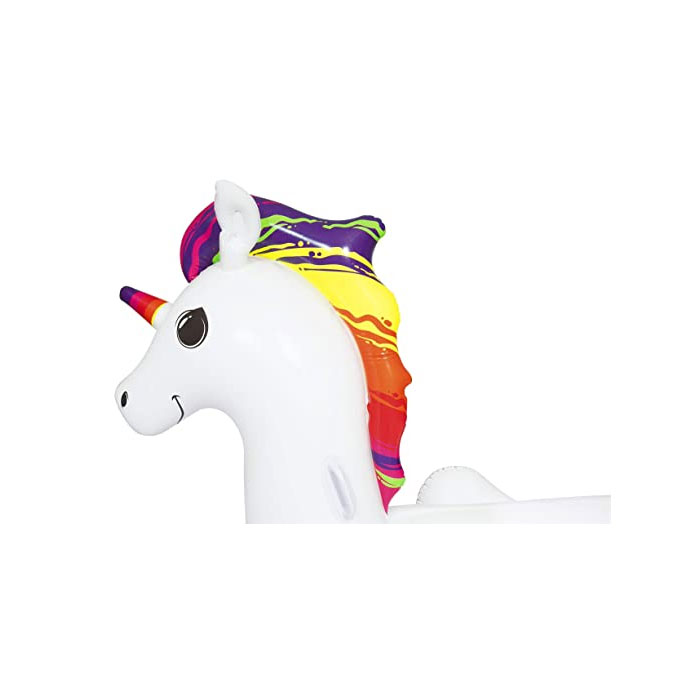 Bestway 41113 Inflatable Supersized Unicorn Ride-On, Swimming Pool Float, White, Supersize (2.33 M)