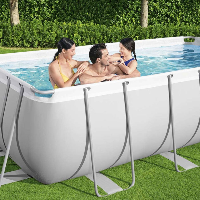 Bestway - 56441 Power Steel Above Ground Rectangular Swimming Pool