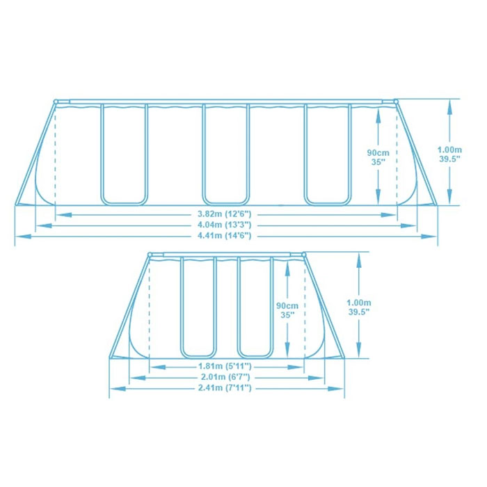 Bestway - 56441 Power Steel Above Ground Rectangular Swimming Pool