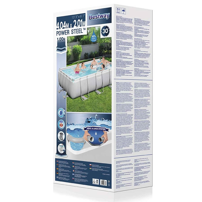 Bestway - 56441 Power Steel Above Ground Rectangular Swimming Pool