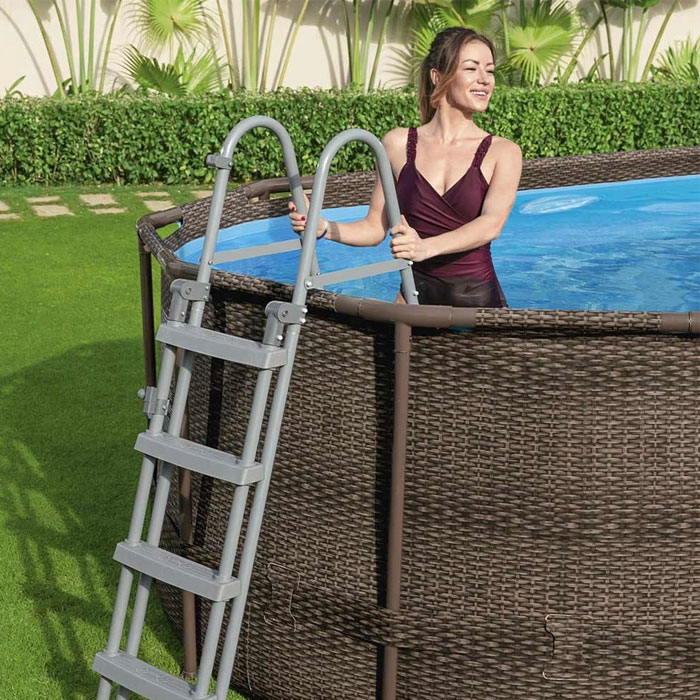 Bestway - 56716 Oval Above Ground Pool With Swim Vista Porthole