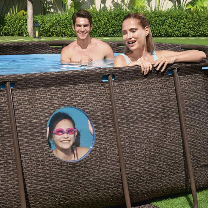 Bestway - 56716 Oval Above Ground Pool With Swim Vista Porthole