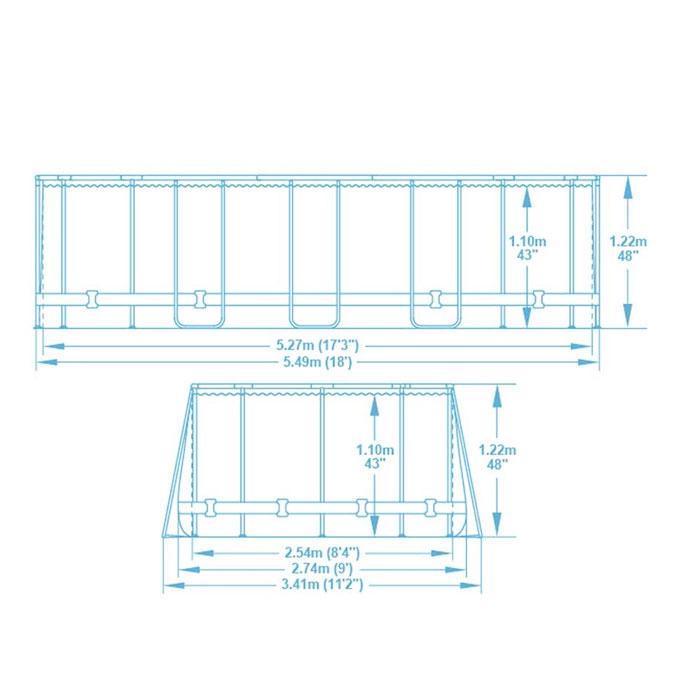 Bestway - 56716 Oval Above Ground Pool With Swim Vista Porthole