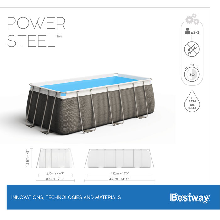 Bestway - 56722 Power Stee Rectangular Outground Pool 8 Bestway - 56722 Power Stee Rectangular Outground Pool