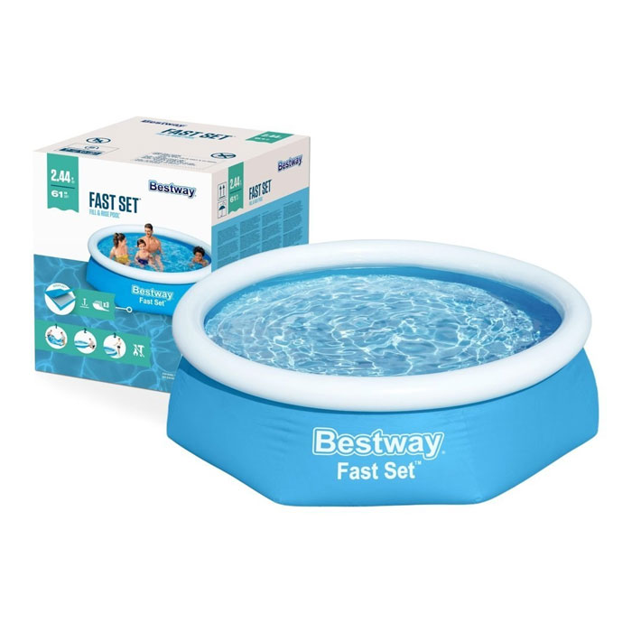 Bestway 57448 Fast Set Expansion Pool With Inflatable Ring 2.44Mx 61Cm