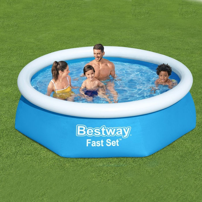 Bestway 57448 Fast Set Expansion Pool With Inflatable Ring 2.44Mx 61Cm
