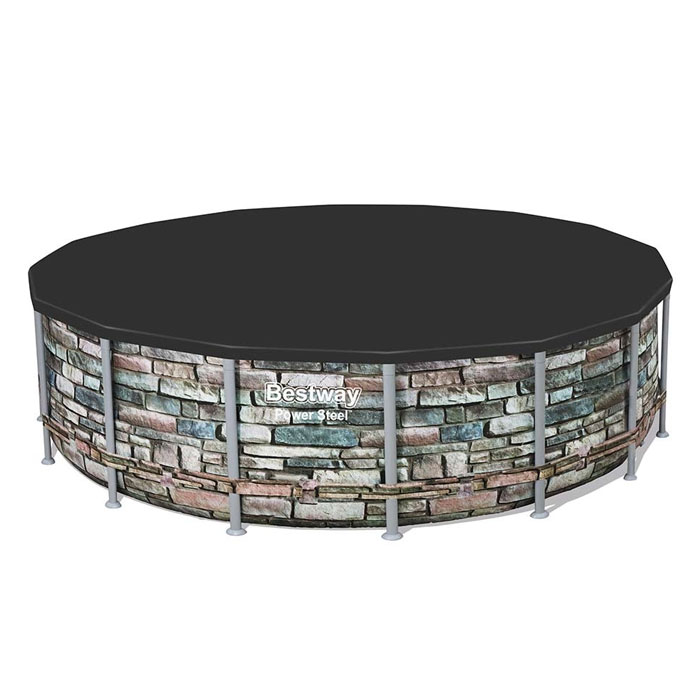 Bestway Power Steel - 56966 Round Bove Ground Pool With Stone Effect 488X122Cm