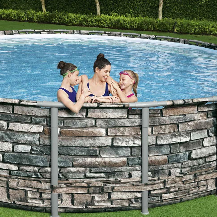 Bestway Power Steel - 56966 Round Bove Ground Pool With Stone Effect 488X122Cm