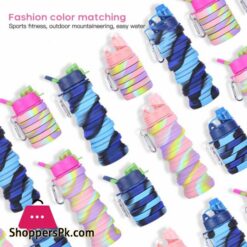 1Pcs 500Ml Bicycle Foldable Water Bottle Leakproof Cycling Water Drink Bottle Creative Telescopic Portable Outdoor Drinkware Bottle