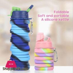 1Pcs 500Ml Bicycle Foldable Water Bottle Leakproof Cycling Water Drink Bottle Creative Telescopic Portable Outdoor Drinkware Bottle