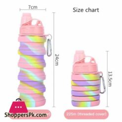 1Pcs 500Ml Bicycle Foldable Water Bottle Leakproof Cycling Water Drink Bottle Creative Telescopic Portable Outdoor Drinkware Bottle