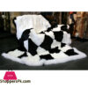 Black And White Rabbit Fur Throw