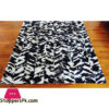 Black And White Chevron Cowhide Patchwork Rug