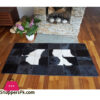 Brazilian Genuine Black And White Cowhide Floor Decoration Rug