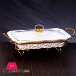 Brilliant Rectangular Casserole Serving Food Warmer Dish 16.5 Inch - BR0148