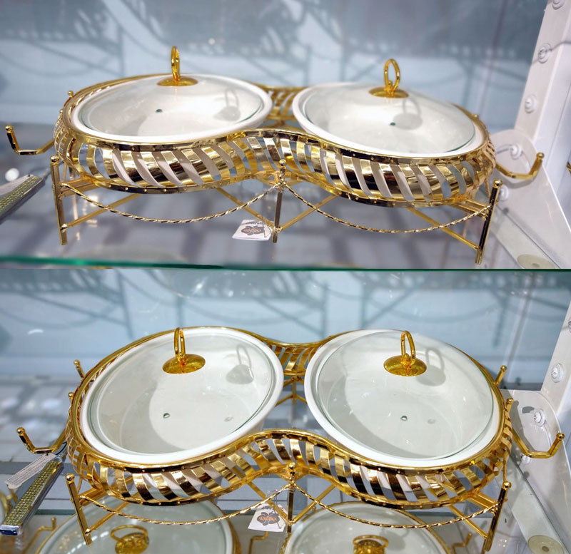 Brilliant Twin Oval Casserole Serving Food Warmer Dish 12 Inch – Br0267-W