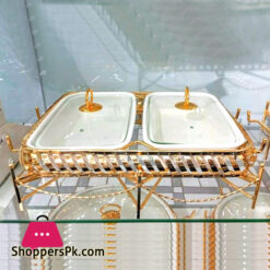 Brilliant Twin Rectangular Casserole Serving Food Warmer Dish 12 Inch  – BR0263