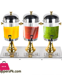 Buffet Catering Juice Machine Tank Refrigerated Fresh Drink Juice Beverage Dispenser Cooler Triple – 24 Liter