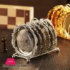 Tea Coaster With Stand Stainless Steel 7 Pcs 1 6Pcs Classical Golden Cocktail Metal Coaster Continental Vintage Zinc Stainless Steel Silver Plated Gold Plated Mat Mj708|Mats &Amp; Pads