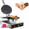 VEVOR Commercial Ice Cream Cone Waffle Maker Machine 110V Electric Waffle Cone Machine 1200W Stainless Steel Egg Cone Baker w Non Stick Teflon Coating Temp Time Control for Restaurant Bakeries