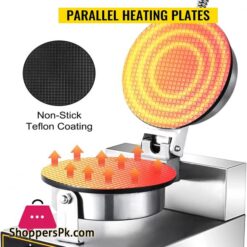 Vevor Commercial Ice Cream Cone Waffle Maker Machine 110V Electric Waffle Cone Machine 1200W Stainless Steel Egg Cone Baker W Non Stick Teflon Coating Temp Time Control For Restaurant Bakeries