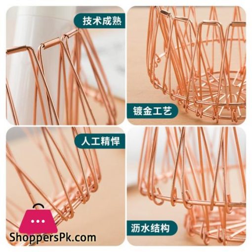 Creative multifunctional storage basket stainless steel household fruit tray simple telescopic folding flower basket|Storage Trays