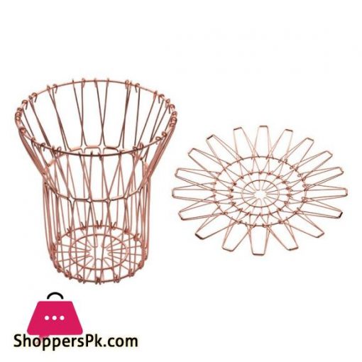 Creative multifunctional storage basket stainless steel household fruit tray simple telescopic folding flower basket|Storage Trays