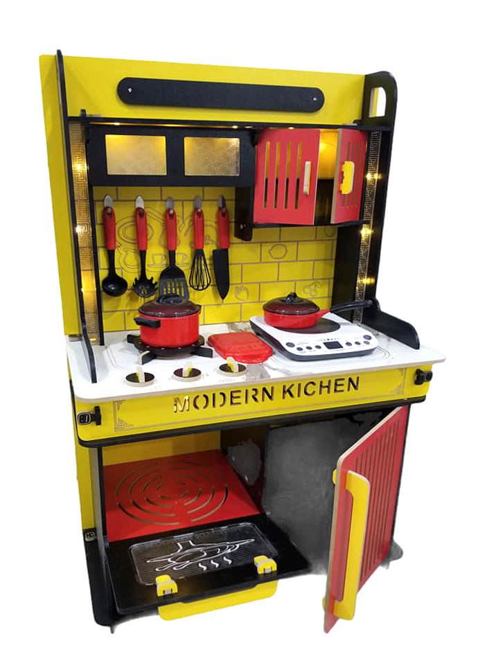 Deluxe Big And Bright Wooden Play Kitchen Pretend Cooking Food Set Toddler Gift Toy