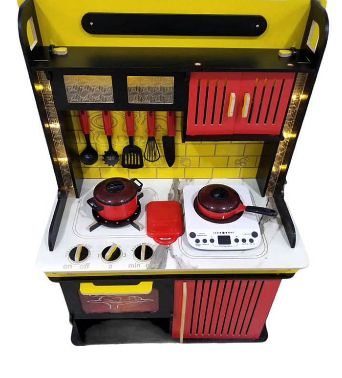 Deluxe Big And Bright Wooden Play Kitchen Pretend Cooking Food Set Toddler Gift Toy