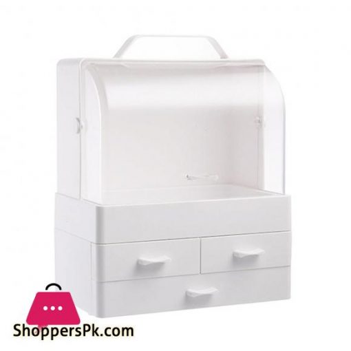 Small Desktop Makeup Organizer Cosmetic Storage Box with Dustproof Lid|Storage Boxes & Bins