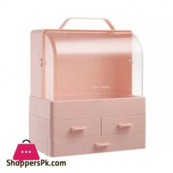 Small Desktop Makeup Organizer Cosmetic Storage Box With Dustproof Lid|Storage Boxes &Amp; Bins