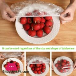 100Pcs/Set Disposable Food Cover Plastic Wrap Elastic Food Lids Dustproof Food Shower Cups Hair For Fruit Or Bowls Covers Caps|Saran Wrap & Plastic Bags