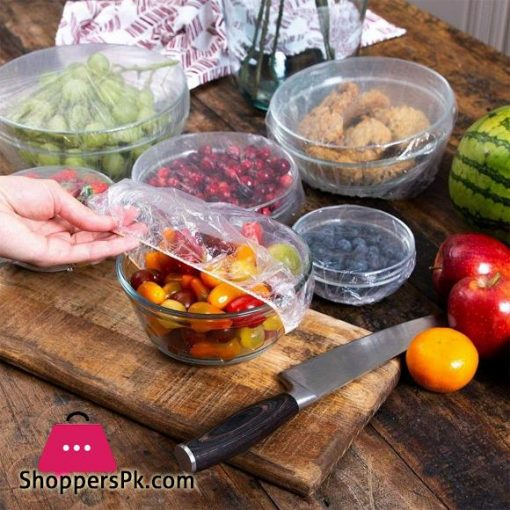 100Pcs/Set Disposable Food Cover Plastic Wrap Elastic Food Lids Dustproof Food Shower Cups Hair For Fruit Or Bowls Covers Caps|Saran Wrap & Plastic Bags