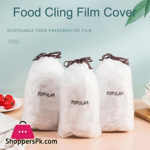 100Pcs/Set Disposable Food Cover Plastic Wrap Elastic Food Lids Dustproof Food Shower Cups Hair For Fruit Or Bowls Covers Caps|Saran Wrap & Plastic Bags