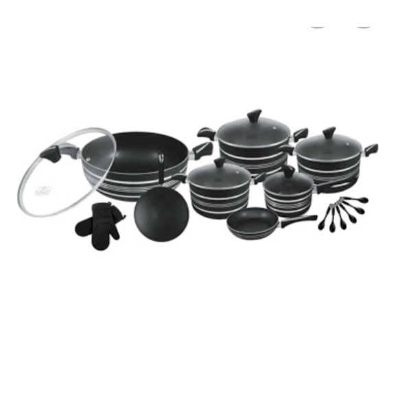 Domestic Stylish Nonstick Gift Pack 20Pcs With Glass Lid