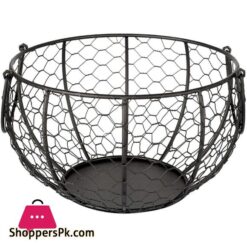 Egg Basket,Eggs Holder Basket, Organizer Storage Wrought Wire Restaurant Storage Basket,Kitchen Hen Decor (Yellow)