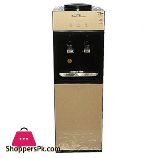 Gaba National GND-2200/176D Water Dispenser with Refrigerator Golden Refrigerator and Glass Door