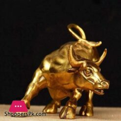 Golden Wall Street Bull Ox Figurine Sculpture Charging Stock Market Bull Statue Home Office Decoration Gift|Statues &Amp; Sculptures