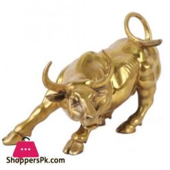 Golden Wall Street Bull Ox Figurine Sculpture Charging Stock Market Bull Statue Home Office Decoration Gift|Statues &Amp; Sculptures