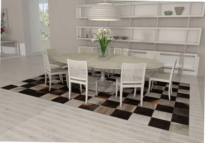 Gray Cowhide Black And Brown Cowhide Patchwork Rugs