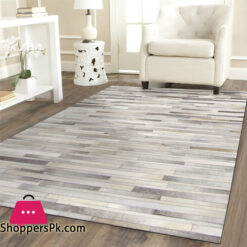 Gray Cowhide Patchwork Rug