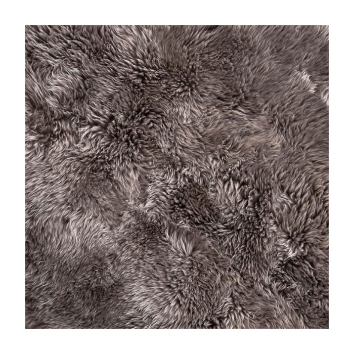 Grey Brown Large Four Pelt Sheepskin Fur Quad Pelt Sheepskin Leather Rug