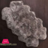 Grey Brown Large Four Pelt Sheepskin Fur Quad Pelt Sheepskin Leather Rug