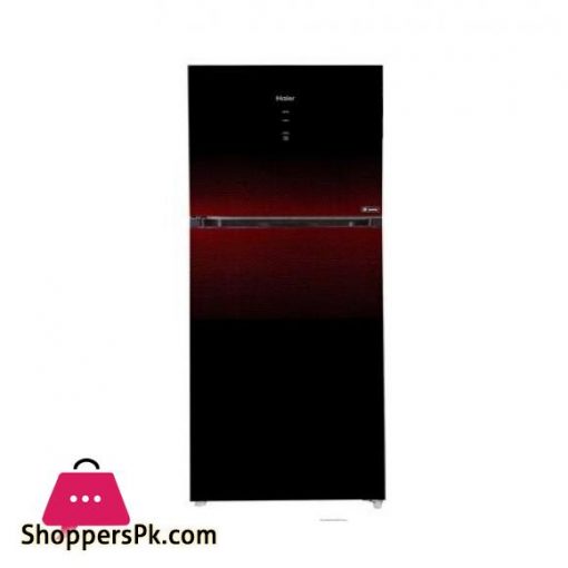 Haier Glass Door Inverter Freezer-On-Top Refrigerator 14 Cu Ft (HRF-398 IPB)