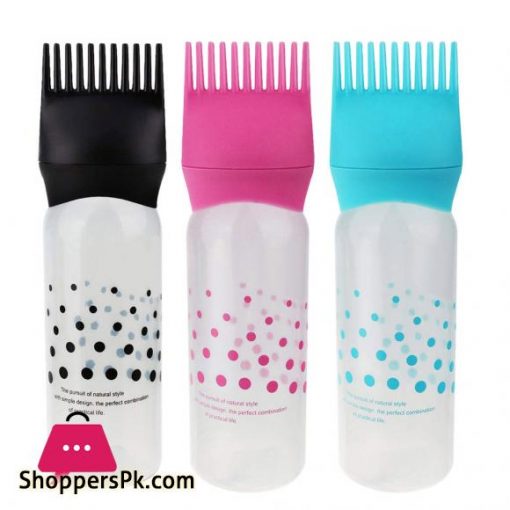3 Pcs Hot Hair Color Applicator Bottles,Root Comb Applicator Bottle, Hair Dye Bottle Applicator Brush Dispensing Salon Hair Coloring Dyeing (Pink + Blue + Black)