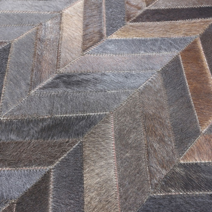 Handmade Cowhide Patchwork Rug Natural Chocolate Brown Cowhide Leather Rug 10Ft X 12Ft